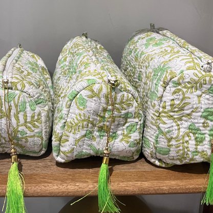 Block Printed Toiletry Bag - Set of 3