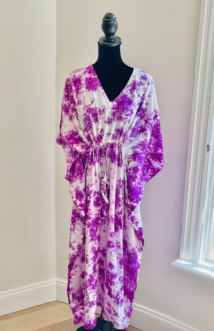 Tie-Dye Cotton Kaftan - Purple