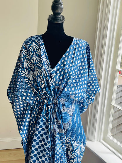 Hand Block-Print Cotton Kaftan