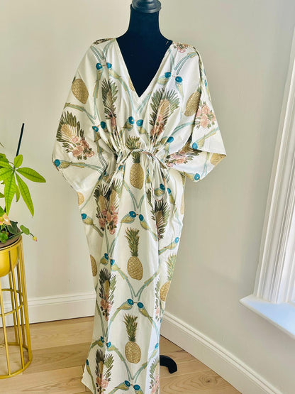 Hand Block-Print Cotton Kaftan