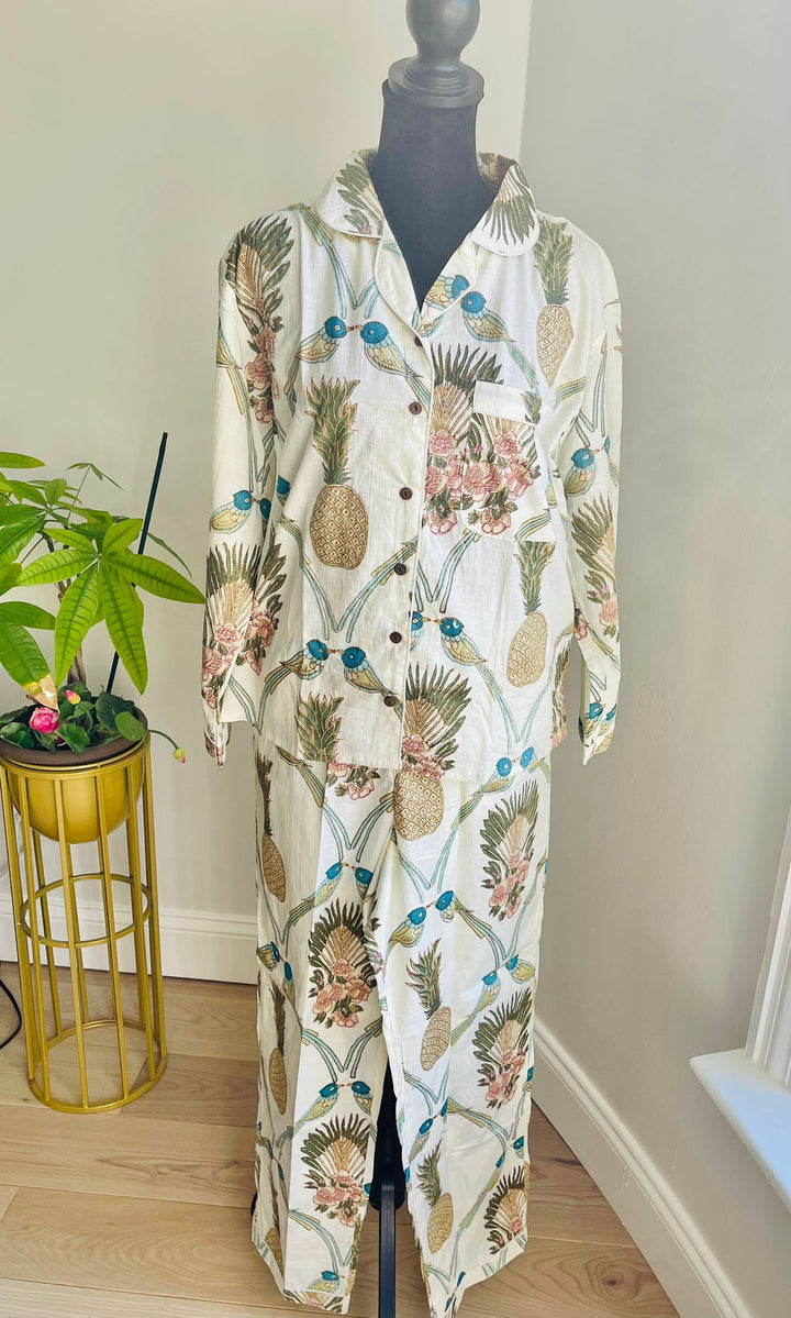 Pine Printed Long Pajama Set