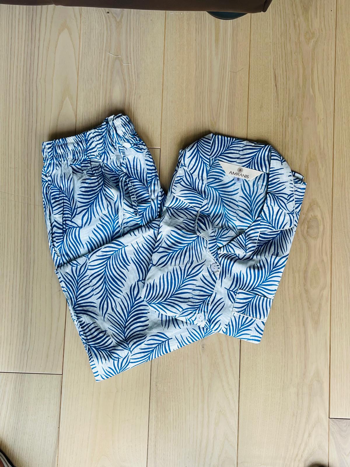 Long Pajama Set in Breezy Blue