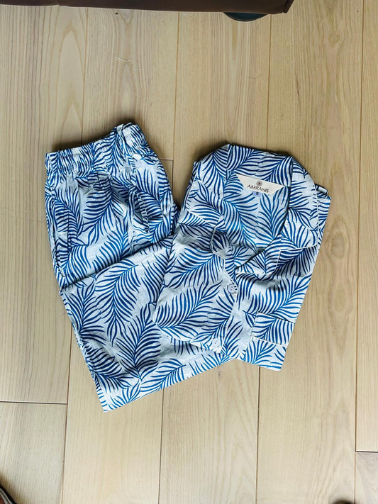 Long Pajama Set in Breezy Blue