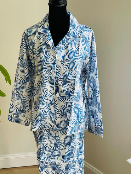 Long Pajama Set in Breezy Blue
