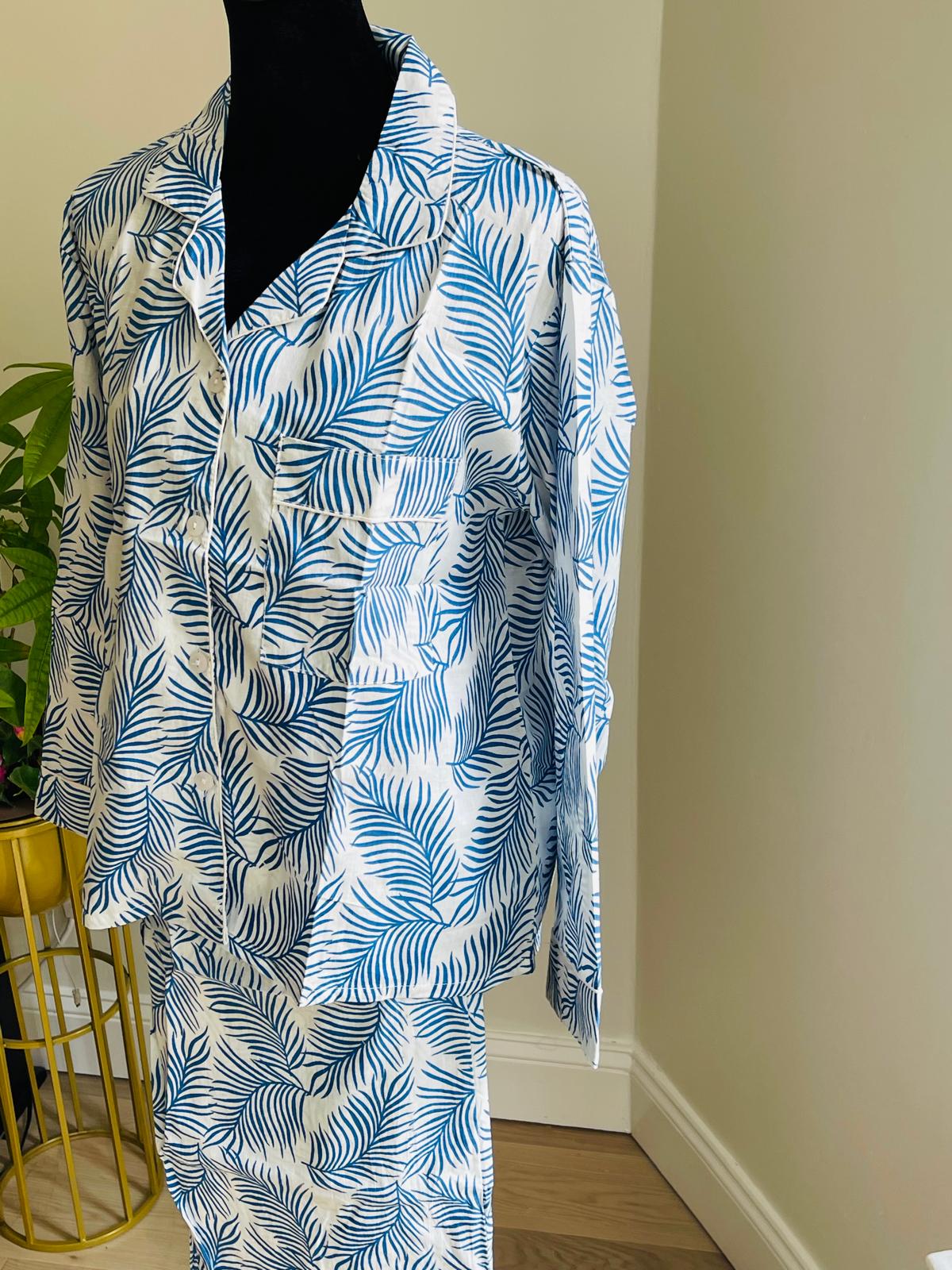 Long Pajama Set in Breezy Blue