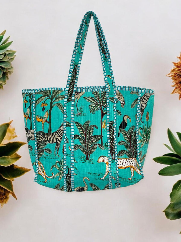 Handmade Block Printed Reversible Tote Bag