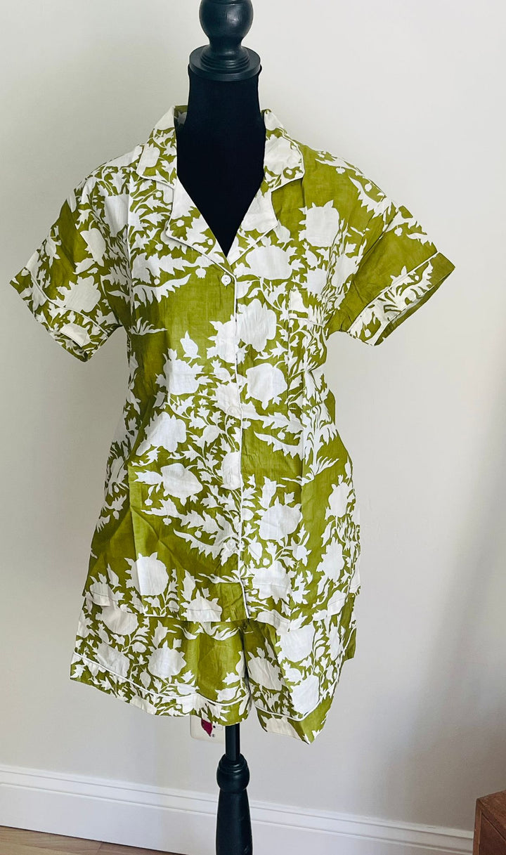 Leafy Green Short Pajama Set