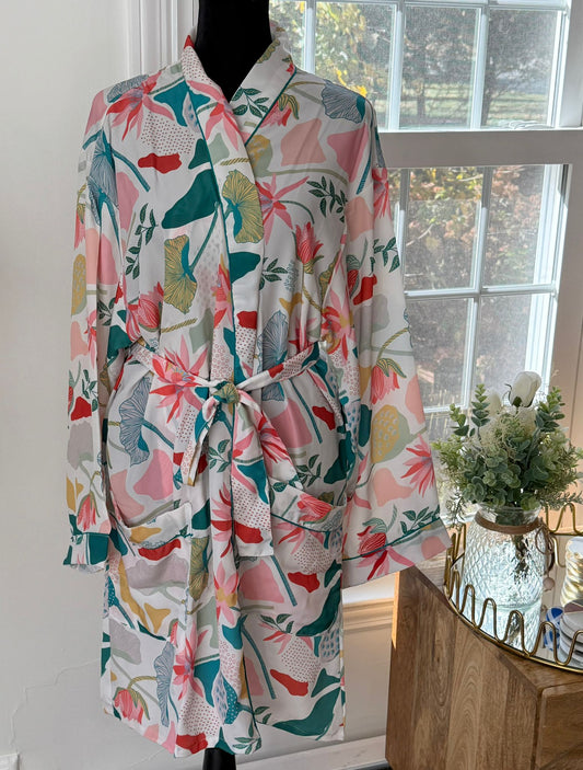 Mini Satin Silk Bath Robe