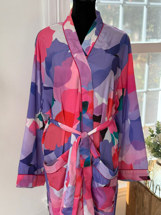 Multi Color Mini Satin Silk Bath Robe