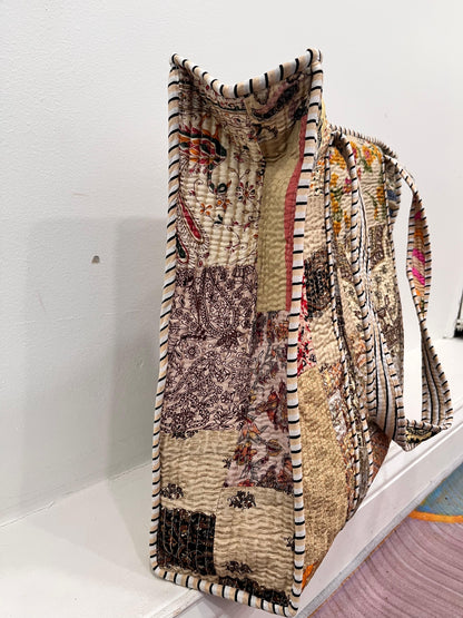 Multi-Color Patchwork Tote Bag