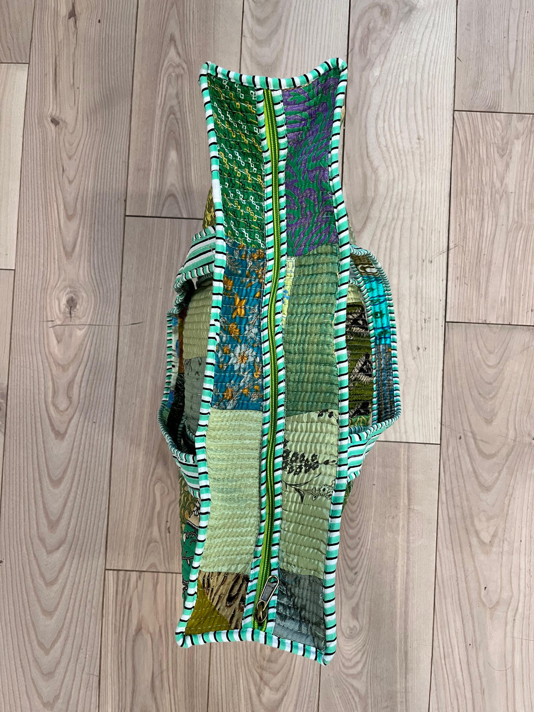 Green Patchwork Tote Bag
