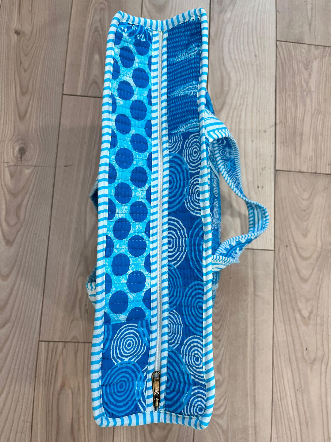 Blue Patchwork Tote Bag