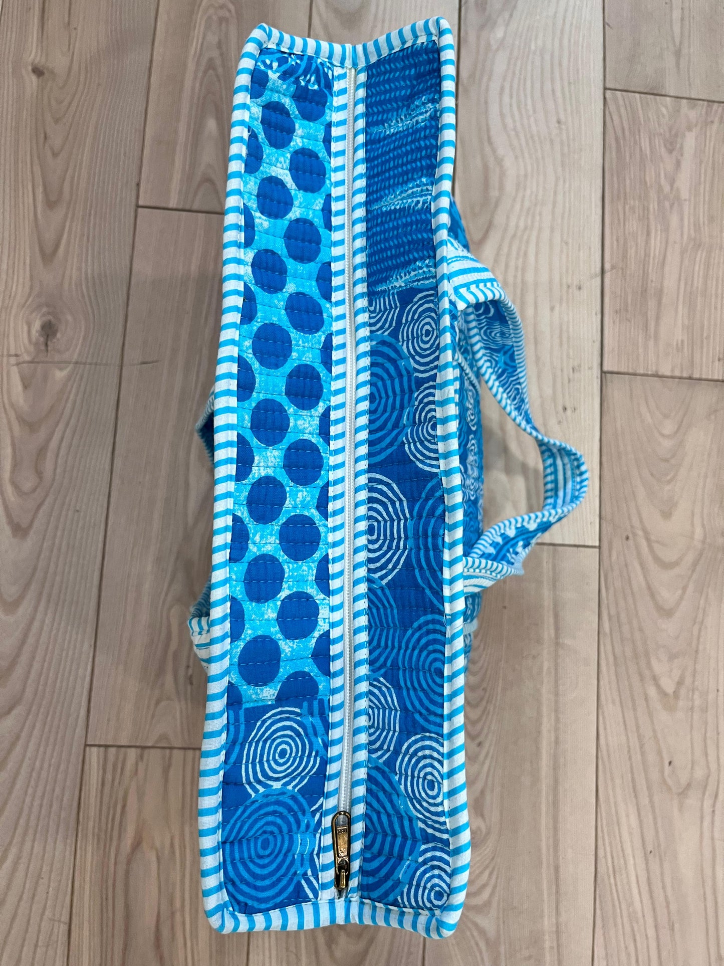Blue Patchwork Tote Bag
