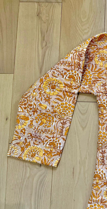 Yellow Floral Reversible Jacket