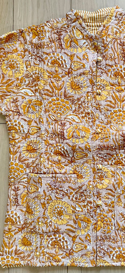 Yellow Floral Reversible Jacket