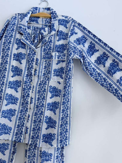 Blue Bloom Cotton PJ's