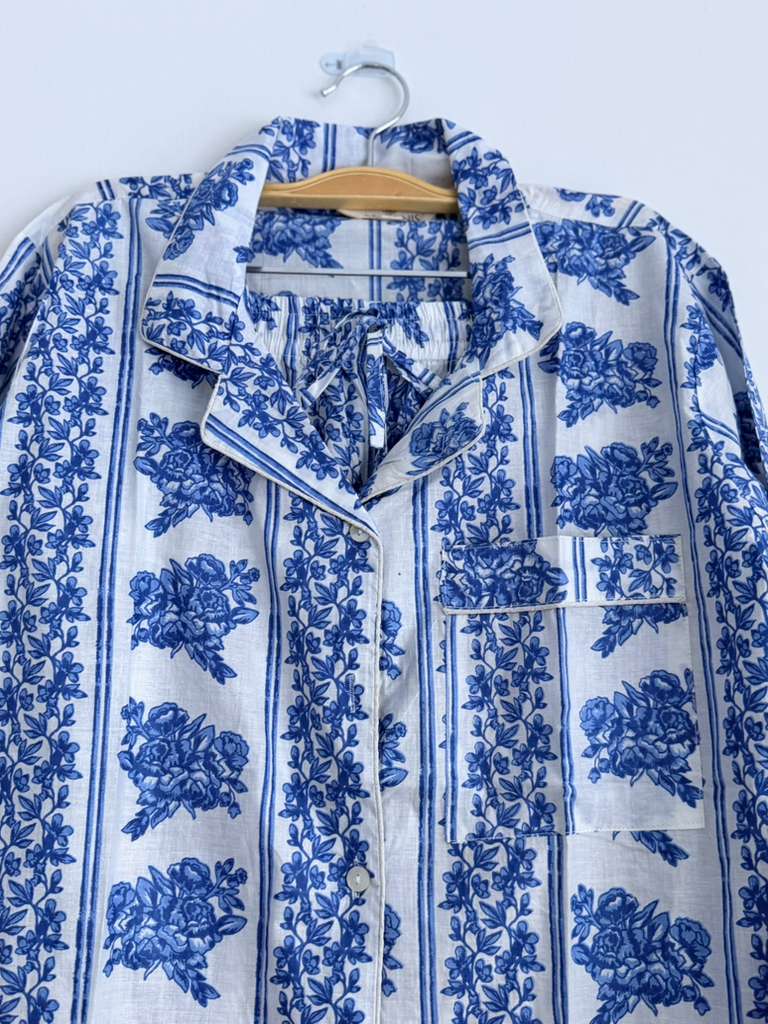 Blue Bloom Cotton PJ's