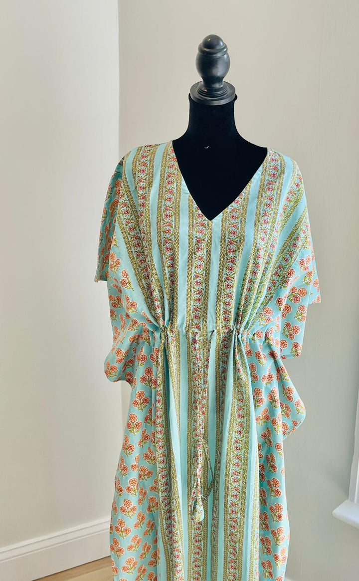 Hand Block Print Cotton Kaftan