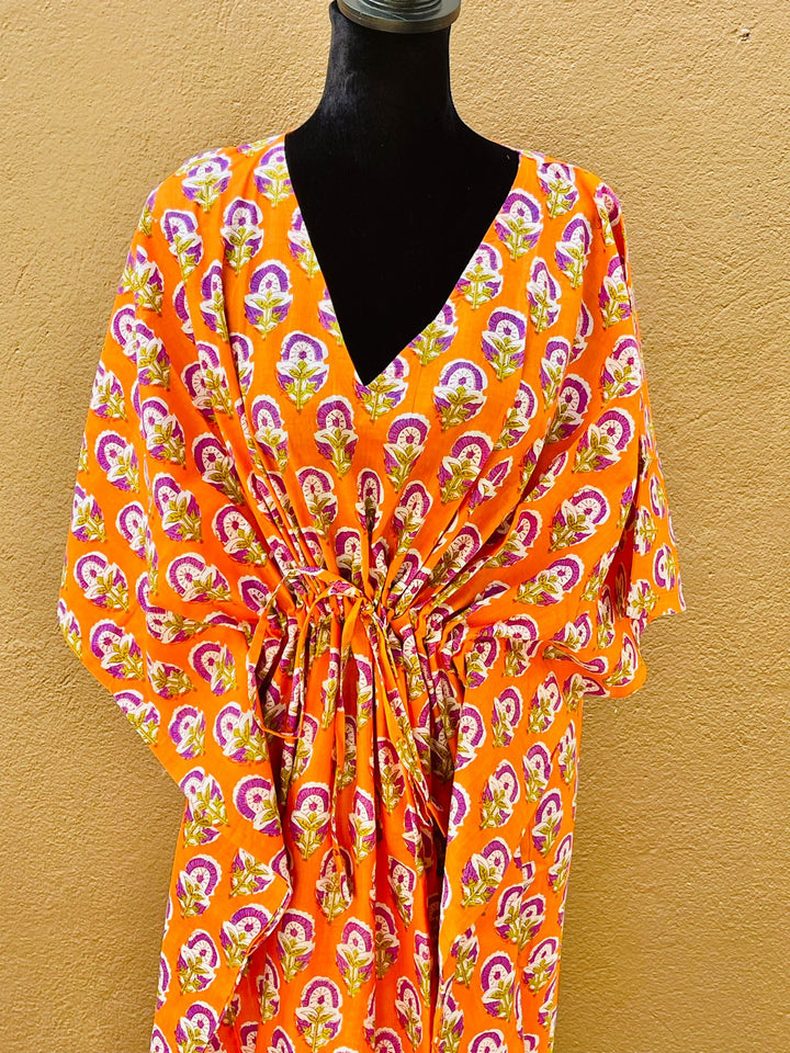 Hand-Block Print Cotton Kaftan