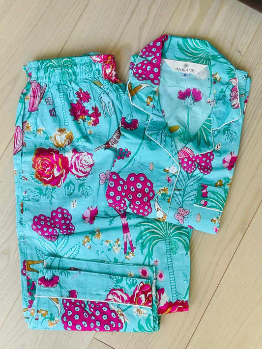 Long PJ Set In Block Print