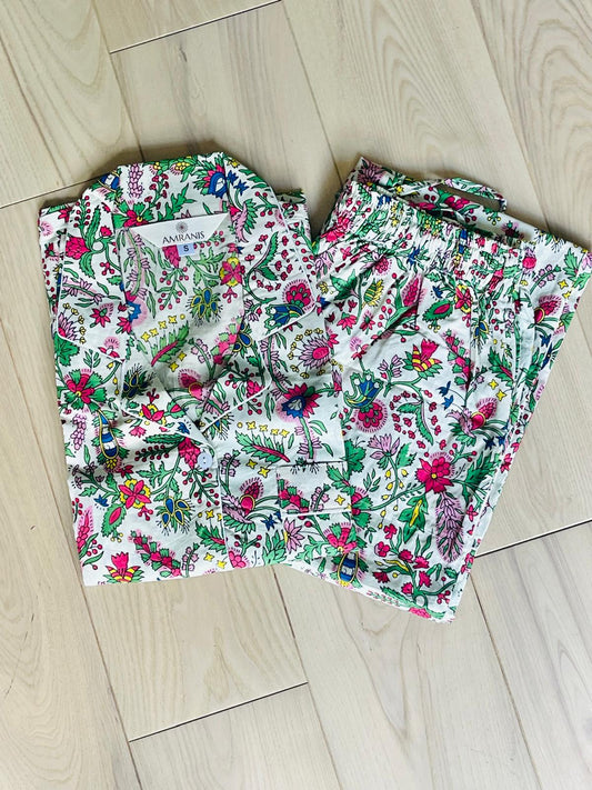 Hand Block Print Long PJ Set