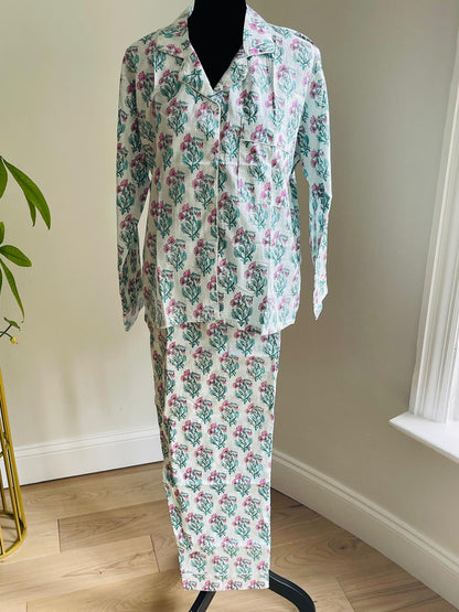 Hand Block Printed Long PJ Set