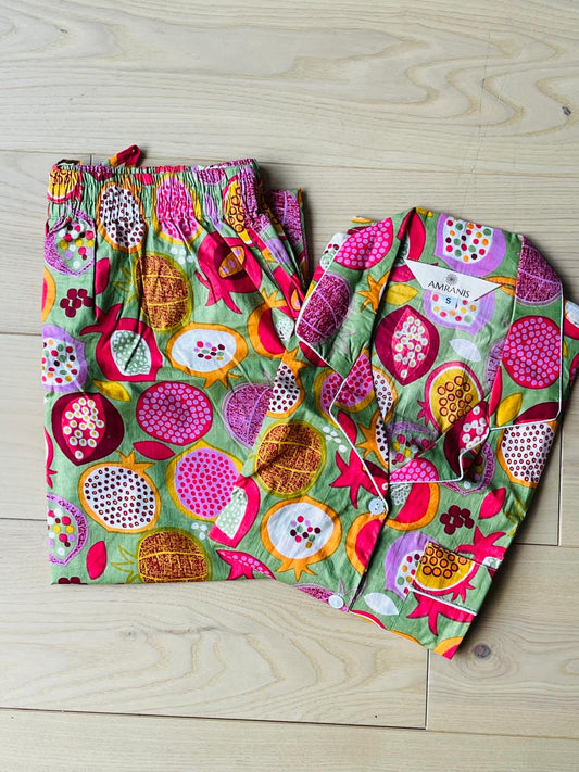 Hand Block Print Long PJ Set