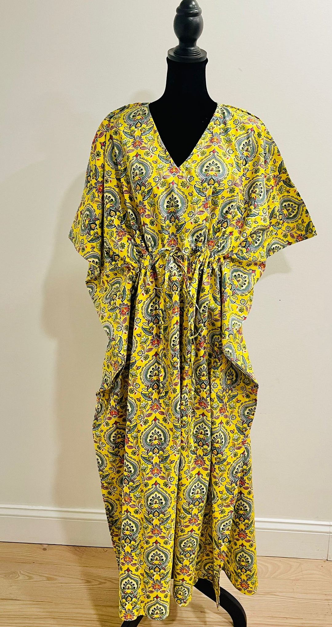 Hand-block Floral Print Cotton Women Caftan