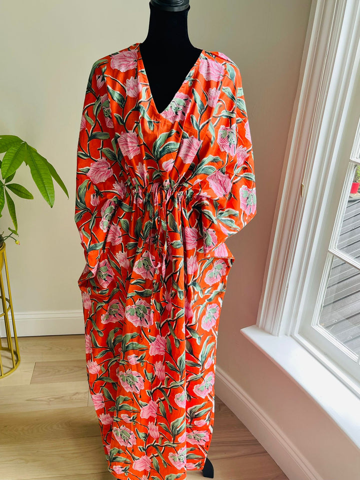 Hand Block- Print Cotton Kaftan