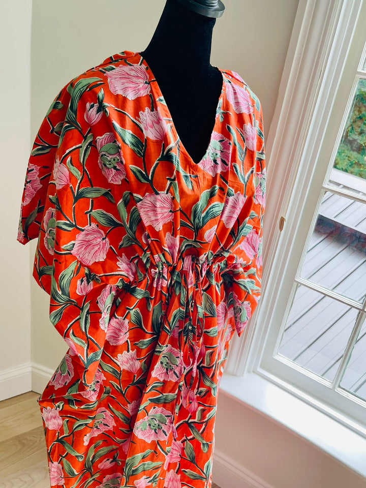 Hand Block- Print Cotton Kaftan