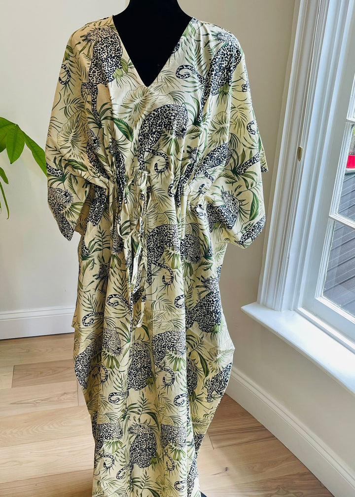 Hand Block-Print Cotton Kaftan