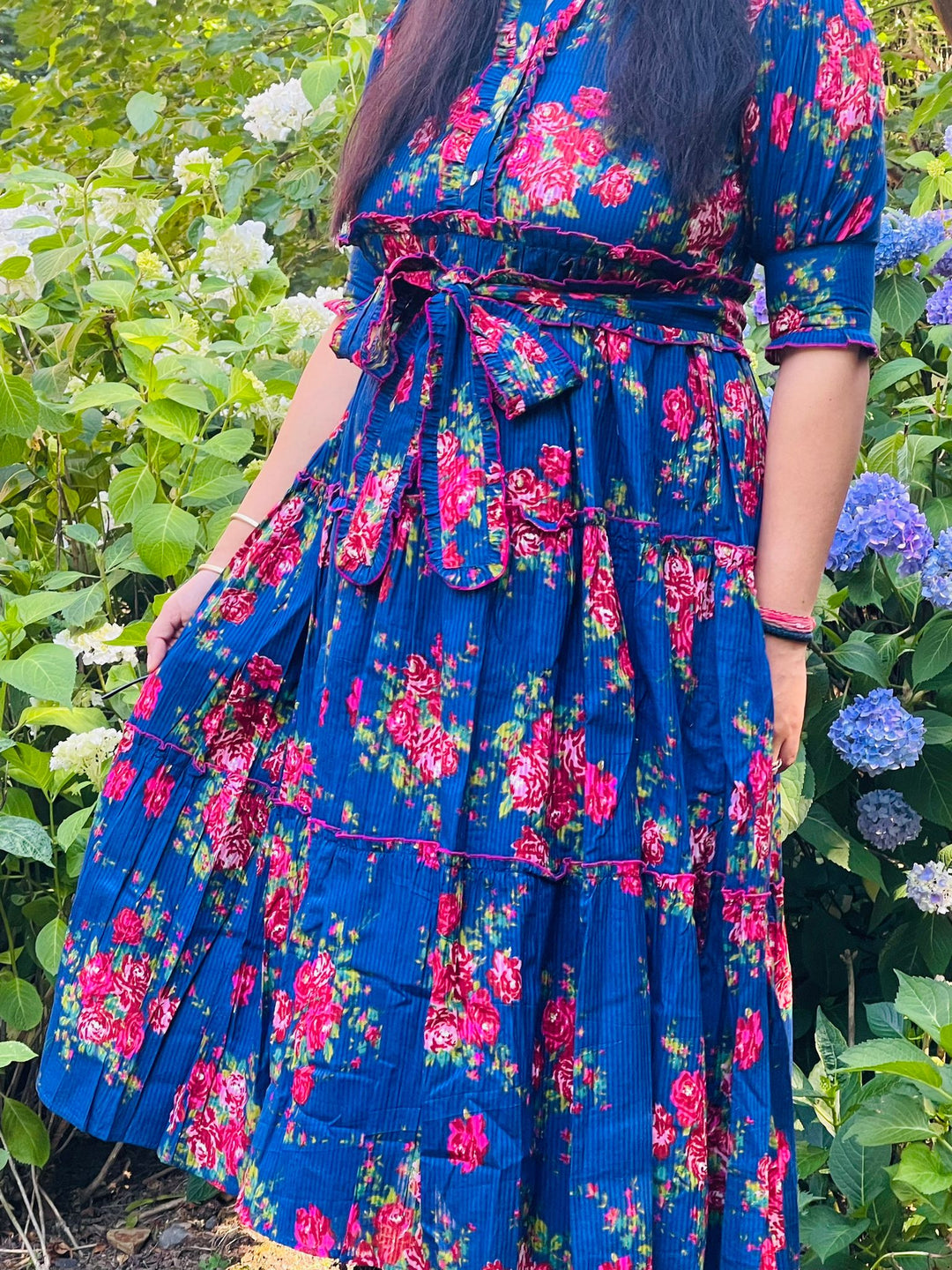 Midnight Bloom Midi Dress