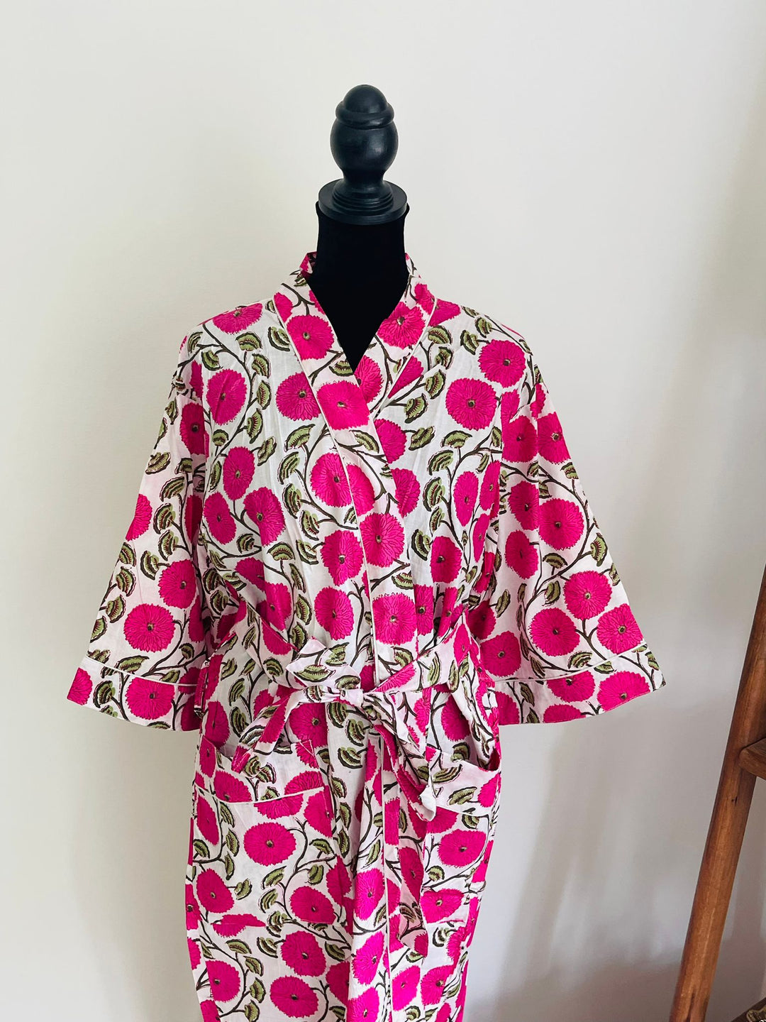 Hand Block Print Cotton Kimono Robe