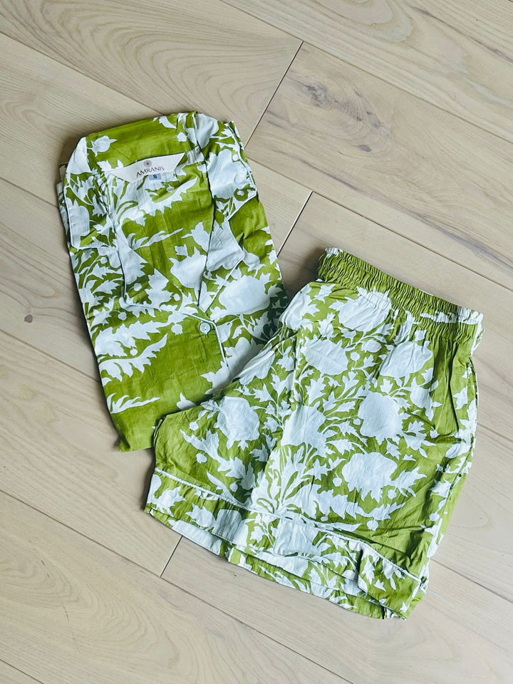 Leafy Green Short Pajama Set