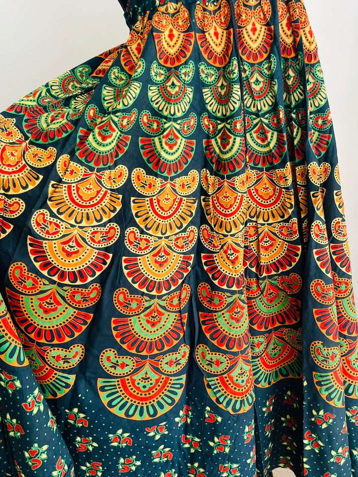 Hand Block Print Long Cotton Skirt