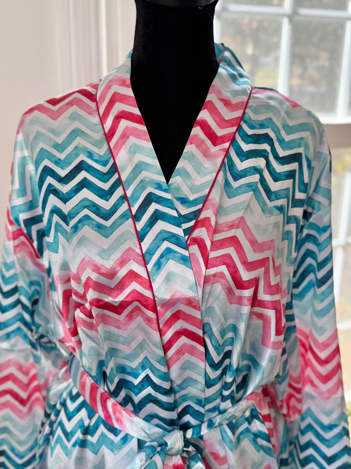 Multi Color Mini Satin Silk Bath Robe