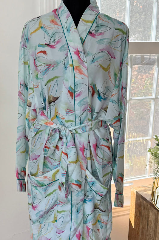 Multi Color Mini Satin Silk Bath Robe