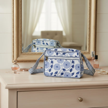 BLUE FLORAL SLING BAG