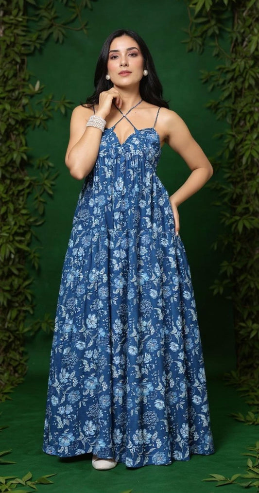 Indraneel Block Printed Maxi Dress