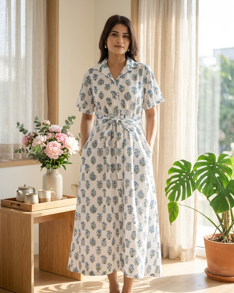 Block printed dress