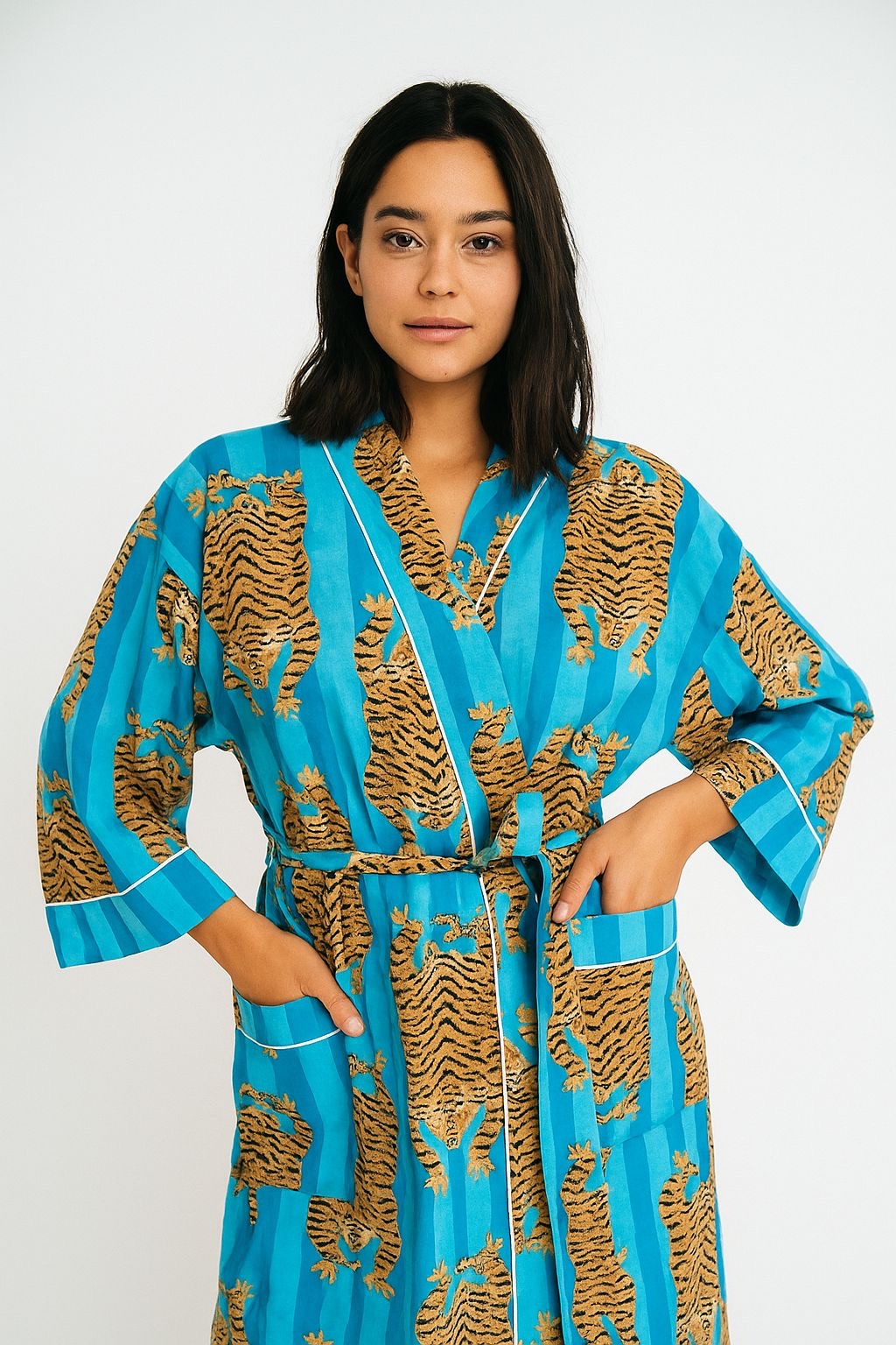 100% Cotton Block Printed Robe