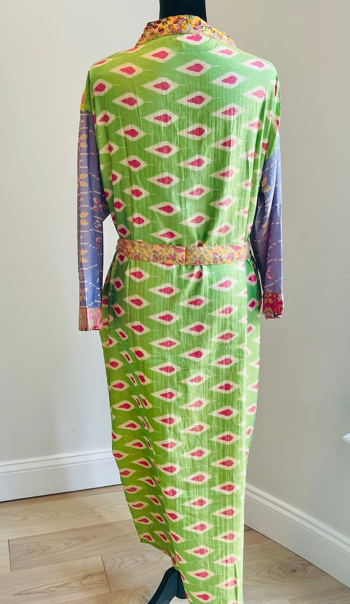 Repurposed Sari Silk Kimono Robe