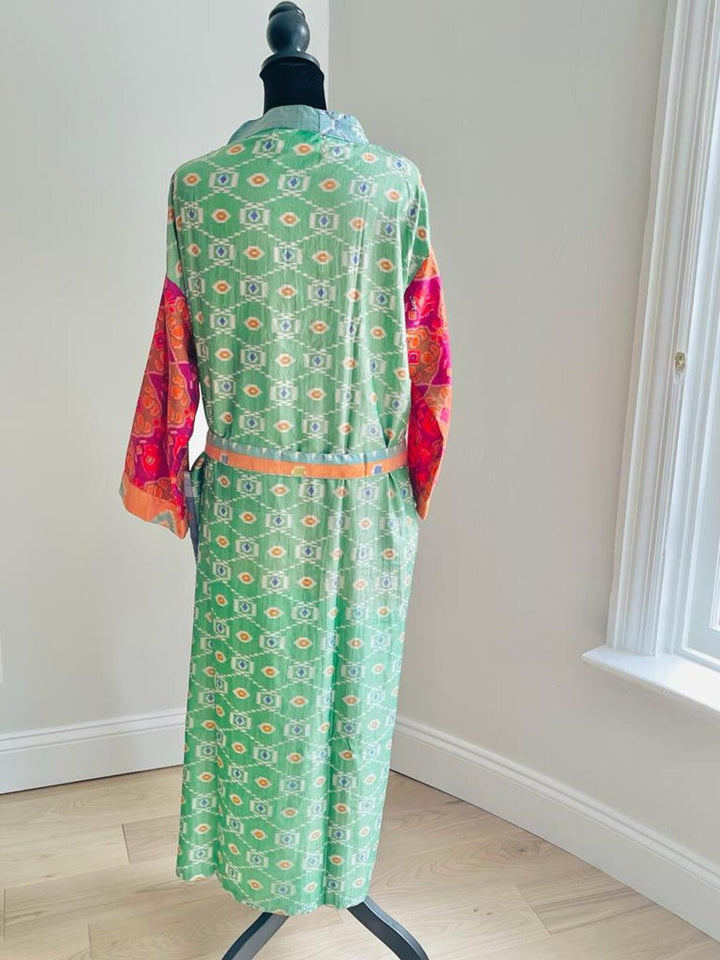 Repurposed Sari Silk Kimono Robe