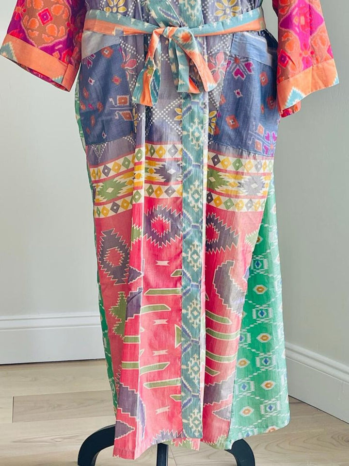 Repurposed Sari Silk Kimono Robe