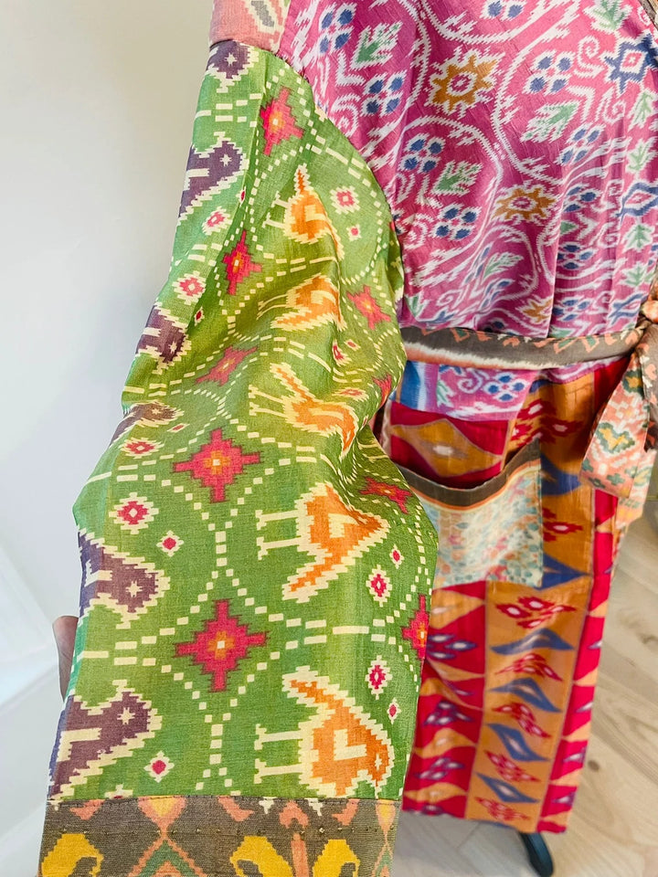 One-of-a-Kind Patchwork Silk Kimono Robe