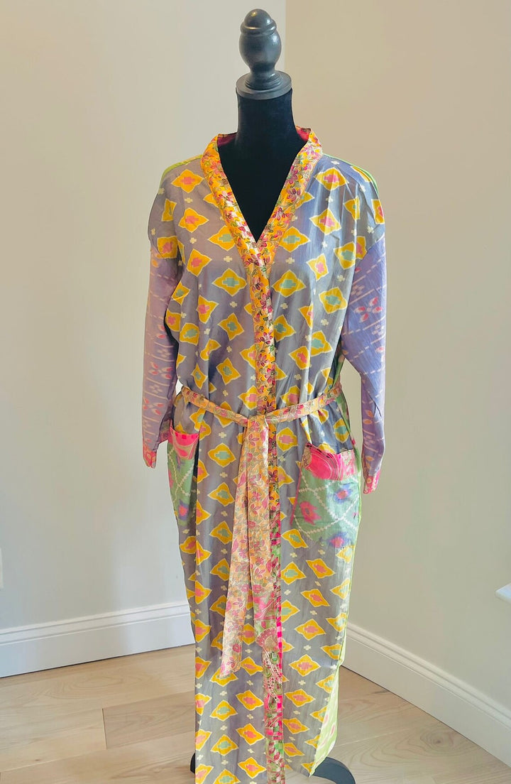 Vintage Silk Sari Kimono Robe