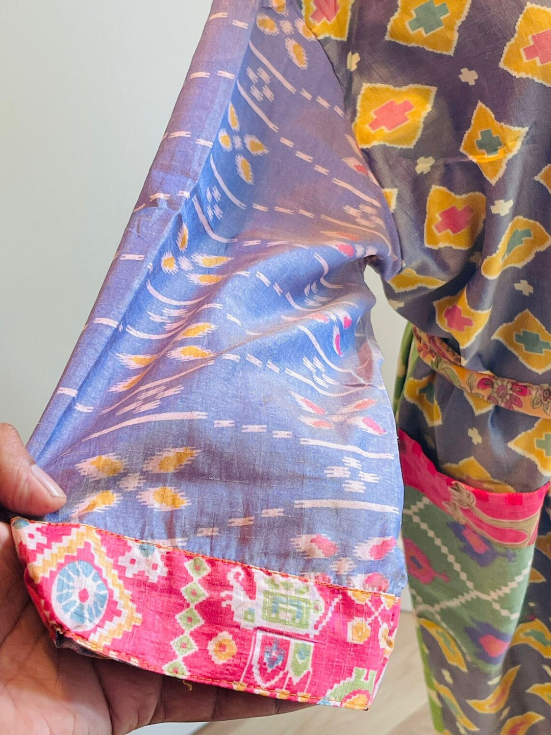 Vintage Silk Sari Kimono Robe