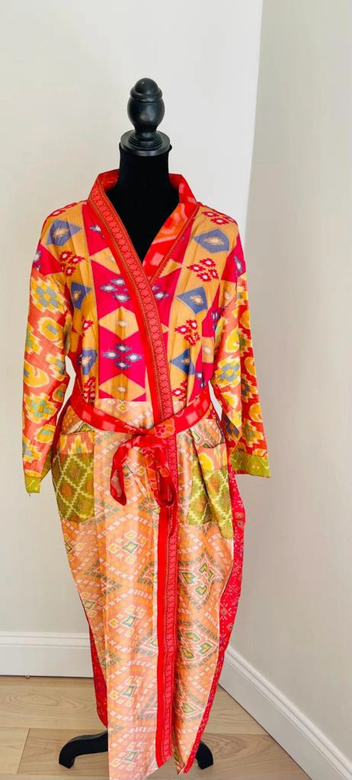 Repurposed Silk Sari Kimono Robe