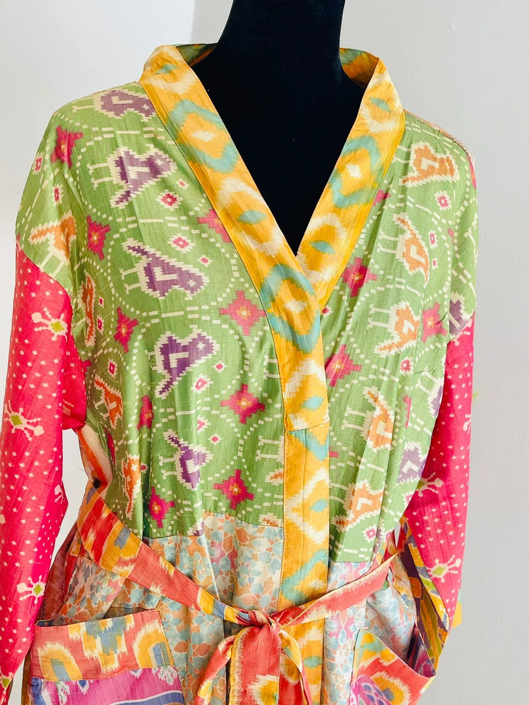 Repurposed Sari Silk Kimono Robe