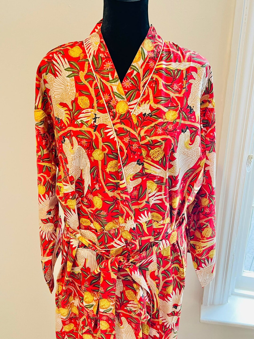 Hand Block Printed Cotton Kimono Robe